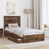  Okvir za krevet s ladicama Dimljeni hrast 75 x 190 cm | shoptok.hr