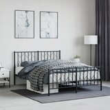 vidaXL Metalni okvir kreveta uzglavlje i podnožje crni 140x190 cm Cijene