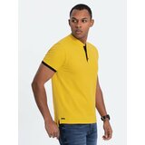 Ombre Men's collarless polo shirt - yellow cene