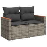  The living store vrtni kavč z blazinami 2-sedežni siv poli ratan - vrtni kavč, (21453357) | Shoptok.si