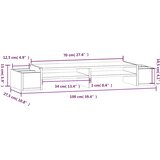  Stalak za monitor boja meda 100x27,5x15 cm od masivne borovine | shoptok.hr