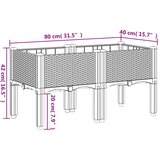  Vrtna sadilica s nogama svjetlosiva 80 x 40 x 42 cm PP | Eponuda.ba