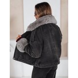 DStreet Kurtka jeansowa zimowa z futerkiem ciemnoszara | Shoptok.si