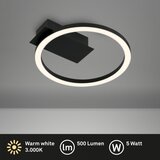 BRILONER 3778-015 - LED stropna svetiljka FRAME LED/5W/230V prečnik 20 cm crna Slike