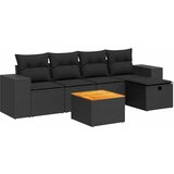 Maison Chic Seti vrtnega pohištva - Vrtna garnitura - Vrtni pohištvo set 6-delna z blazinami črna poli ratan, (21806020) | Shoptok.si