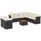  The Living Store Vrtna sedežna garnitura 11-delna z blazinami črn poli ratan - Vrtna Sedežna Garniture, (21465524) | Shoptok.si