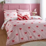 Sassy B Rožnata podaljšana posteljnina za zakonsko posteljo 230x220 cm Dotty Bows – | Shoptok.si