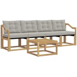 vidaXL Zunanja garnitura za sedenje 5 pcs Bela in svetlo siva, (5000282599) | Shoptok.si