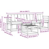  Set vanjskih sofa 5 kom. Prirodna i svijetlo siva | shoptok.hr