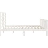  Posteljni okvir bel iz trdnega lesa 180x200 cm 6FT, (20648299) | Shoptok.si