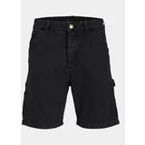 Jack & Jones Jeans kratke hlače Jjitony 12252814 Črna Loose Fit