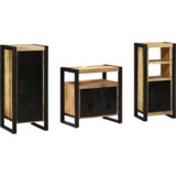 vidaXL Set namještaja za kupaonicu 3 pcs Smeđa Čvrsto drvo manga | shoptok.hr