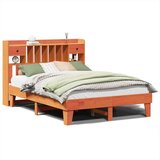  Posteljni okvir brez vzmetnice voščeno rjav 140x190 cm borovina, (21607051) | Shoptok.si