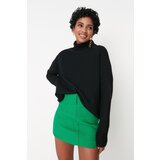 Trendyol black wide fit soft textured high neck knitwear sweater Cene