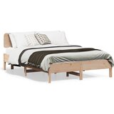 vidaXL Posteljni okvir brez vzmetnice 135x190 cm trdna borovina Cene
