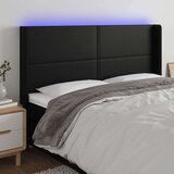  Uzglavlje crno 203 x 16 x 118/128 cm od umjetna koža Cijene