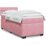 vidaXL Box spring krevet s madracem ružičasti 90x200 cm baršunasti Cijene