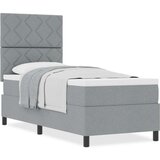 vidaXL Postelja s box springom z vzmetnico svetlo siva 80x200 cm tkanina | Shoptok.si