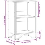  Regal za knjige boja hrasta 50x31x74,5 cm od konstruiranog drva | shoptok.hr