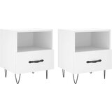 vidaXL Nočna omarica 2 kosa bela 40x35x47,5 cm inženirski les | Shoptok.si