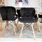 LEMON Set trpezarijskih plišanih stolica 4 kom Freja crna 25-KS011SET | Eponuda.com