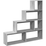 vidaXL Pregrada s knjižno omaro 4-nadstropna siva 143,5x29x143,5 cm | Shoptok.si