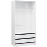The Living Store Garderobna omara visok sijaj bela 100x50x200 cm iverna plošča - Garderobna Omara, (21420242) | Shoptok.si