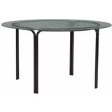 Hübsch Črna okrogla mizica s stekleno mizno ploščo ø 80 cm Orbit –
