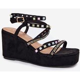 Boto Wedge Sandals For Women With Decoration On Straps Black Lunara | ePonuda.com