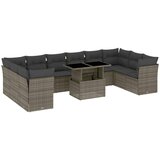 vidaXL Vrtna sedežna garnitura 11-delna z blazinami siv poli ratan, (21213690) | Shoptok.si