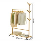 Kondela Premično stojalo za oblačila, bambus, širina 100 cm, VIKIR tip 3 | Shoptok.si