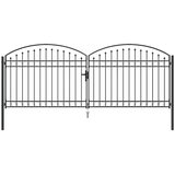 vidaXL Ograjna vrata ASSEN 401 x 200 cm Jeklo Siva Zaklenljivo, (5000300971) | Shoptok.si