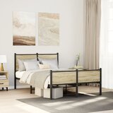 Furnova Kovinski posteljni okvir brez vzmetnice sonoma hrast 120x200 cm, (21938513) Cene