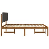  Krevetni okvir s tapiciranim uzglavljem Prirodna i tamnosiva - Prirodna i tamnosiva 150 x 200 cm | shoptok.hr
