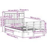  Knjižna postelja brez vzmetnice vošč. rjava 135x190 cm borovina, (21653634) | Shoptok.si