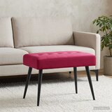  Klupa s gumbastim tkanjem Vinska crvena 60 x 40 x 45 cm Baršun | shoptok.hr