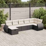 vidaXL 7-dijelni set vrtnih sofa od poliratana s jastucima crni | shoptok.hr