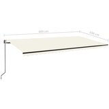  Automatska tenda sa senzorom za vjetar LED 600x350 cm krem | shoptok.hr