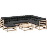  The Living Store Vrtna sedežna garnitura 8-delna z blazinami trdna borovina - Vrtna Sedežna Garnitura, (21461752) | Shoptok.si
