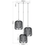 Globo 15965-3HR - Visilica na sajli DICHTI 3xE27/40W/230V | Eponuda.com