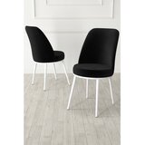 Hanah home set trpezarijskih stolica Jaxe 2 kom, crna tkanina Babyface, bele metalne noge | Eponuda.com