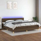  Krevet box spring s madracem LED tamnosmeđi 200x200 cm tkanina | shoptok.hr