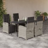 vidaXL 5-dijelni vrtni blagovaonski set od poliratana s jastucima sivi | shoptok.hr
