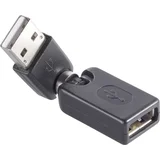 USB 2.0 adapter [1x USB 2.0 vtič A - 1x USB 2.0 vtičnica A] črn pozlačeni zatiči nkforce, (20427546)