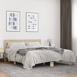 Maison Chic Posteljni okvir - Dvoposteljna postelja - Zakonska postelja sonoma hrast 160x200 cm inž. les in kovina-J5553, (21763143) | Shoptok.si