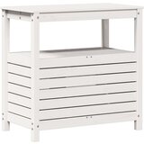  Miza za sajenje s policami bela 82,5x45x81 cm borovina | Shoptok.si