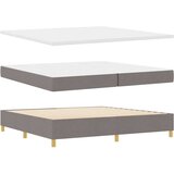 vidaXL Postelja z vzmetnico in LED Taupe 200x200 cm Tkanina, (22049180) | Shoptok.si