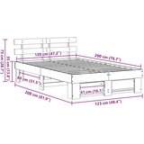  Krevetna konstrukcija s uzglavljem Vosak smeđa 120 x 200 cm | shoptok.hr