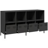  Komoda crna 135x39x73,5 cm hladno valjani čelik | shoptok.hr
