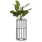Metalna saksija LOFT 42x20 cm crna/bela | Eponuda.com